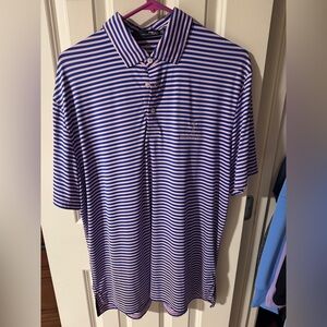 Ralph Lauren RLX Blue and Pink Striped Shirt Streamsong black